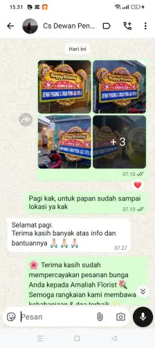 Testimonial Papan Bunga Pernikahan duren sawit